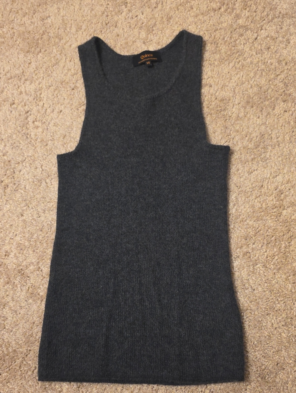 Quince Charcoal Gray 100% Mongolian Cashmere Tank